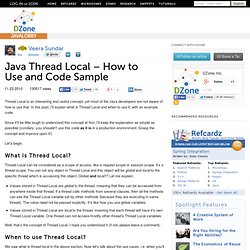 Java Thread Local – How to Use and Code Sample
