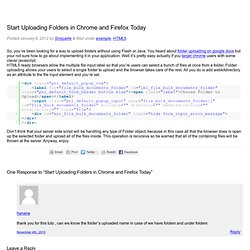 Start Uploading Folders in Chrome and Firefox Today