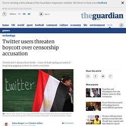 Twitter users threaten boycott over censorship accusation