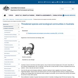 Threatened species and ecological communities in Australia