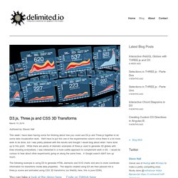 D3.js, Three.js and CSS 3D Transforms — delimited