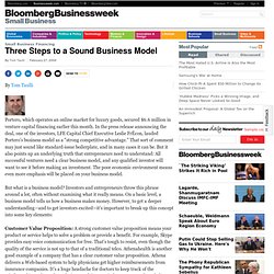 Three Steps to a Sound Business Model