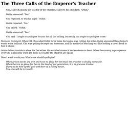 The Three Calls of the Emperor's Teacher