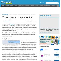 Three quick iMessage tips