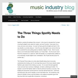 The Three Things Spotify Needs to Do