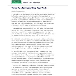 » Three Tips for Submitting Your Work