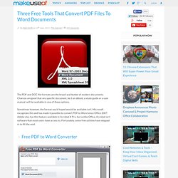 Three Free Tools That Convert PDF Files To Word Documents