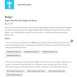 Badger - Super sexy iOS style badges for jQuery