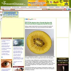 Kiwi Fruits Reduce Sore Throats By Over 60 Percent and Head Congestion By 80 Percent