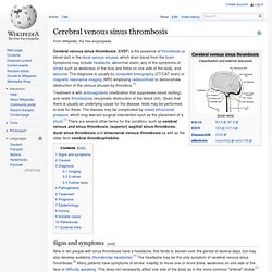 Cerebral venous sinus thrombosis