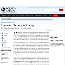 Game of Thrones as Theory