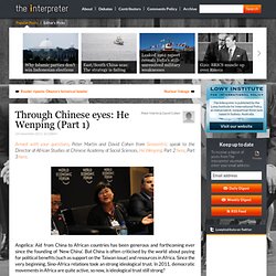 Through Chinese eyes: He Wenping (Part 1)