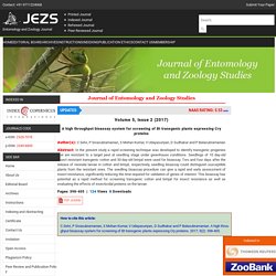 Journal of Entomology and Zoology Studies - 2017 - A high throughput bioassay system for screening of Bt transgenic plants expressing Cry proteins