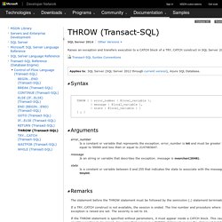 THROW (Transact-SQL)