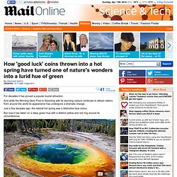 How 'good luck' coins thrown into a hot spring have turned one of nature's wonders into a lurid hue of green