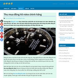 Thu mua đồng hồ rolex chính hãng