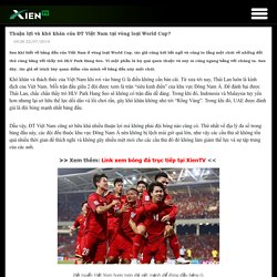 Thuận lợi và khó khăn của ĐT Việt Nam tại vòng loại World Cup?