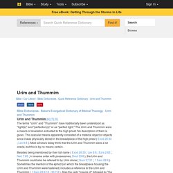 Urim and Thummim Definition and Meaning - Bible Dictionary