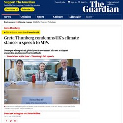 Greta Thunberg condemns UK's climate stance in speech to MPs