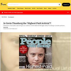 Is Greta Thunberg the 'Highest Paid Activist'?