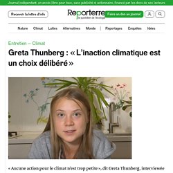 13-15 oct. 2021 Greta Thunberg : « L’inaction climatique est un choix délibéré »