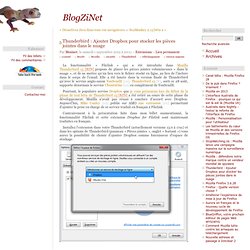 Thunderbird : Ajouter Dropbox pour stocker les pièces jointes dans le nuage - extension Dropbox for Filelink pour le client email de Mozilla