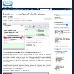 Thunderbird : ImportExportTools (MboxImport enhanced)
