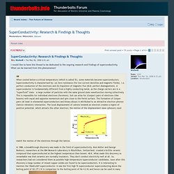 View topic - SuperConductivity: Research & Findings & Thoughts