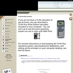 Virtual TI Emulator- Emulates the TI-82, TI-83, TI-83-84 Plus