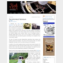 Tick Talk » The Lititz Watch Technicum