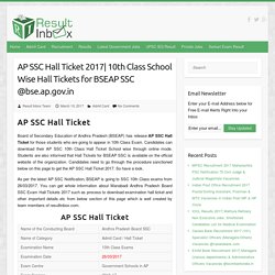 AP SSC Hall Ticket