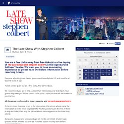 Tickets for The Late Show With Stephen Colbert in New York from ShowClix