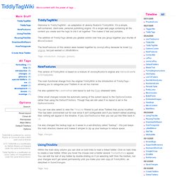 TiddlyTagWiki - Micro-content with the power of tags ...