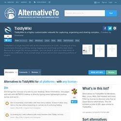 TiddlyWiki Alternatives and Similar Software