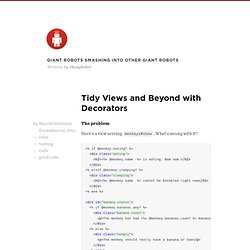 Tidy views and beyond with Decorators