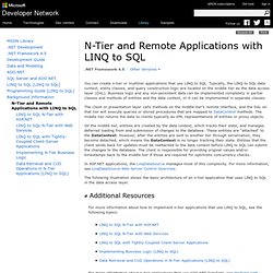 N-Tier and Remote Applications with LINQ to SQL