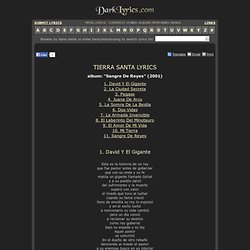 TIERRA SANTA LYRICS - "Sangre De Reyes" (2001