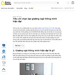 Tiêu chí chọn lựa giường ngủ thông minh hiện đại - Kozyhome.vn