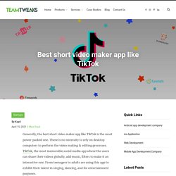 Best Short video maker app like TikTok