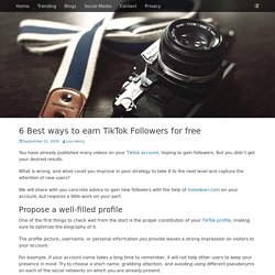 6 Best ways to earn TikTok Followers for free