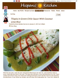 Tilapia In Green Chile Sauce With Coconut Lime Rice