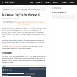 TileCreator: OblyTile For Windows 10