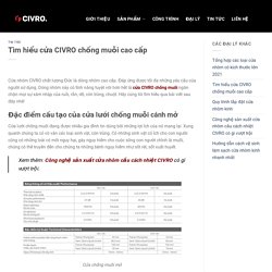 Tìm hiểu cửa CIVRO chống muỗi cao cấp - Sudo Group