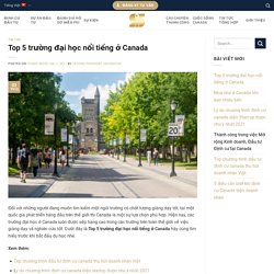 Tìm hiểu top 5 trường đại học nổi tiếng ở Canada 2021