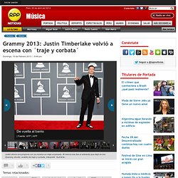 Grammy 2013: Justin Timberlake volvi a escena con traje y corbata