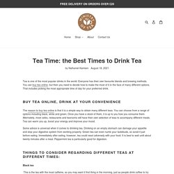 Tea Time: the Best Times to Drink Tea – Ministry of Tea