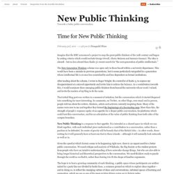 » Time for New Public Thinking New Public Thinking