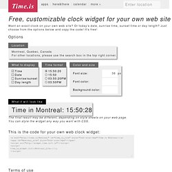 Free, customizable clock widget for your own web site - Time.is