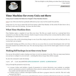 Time Machine for every Unix out there - IMHO