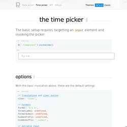 Time picker – pickadate.js